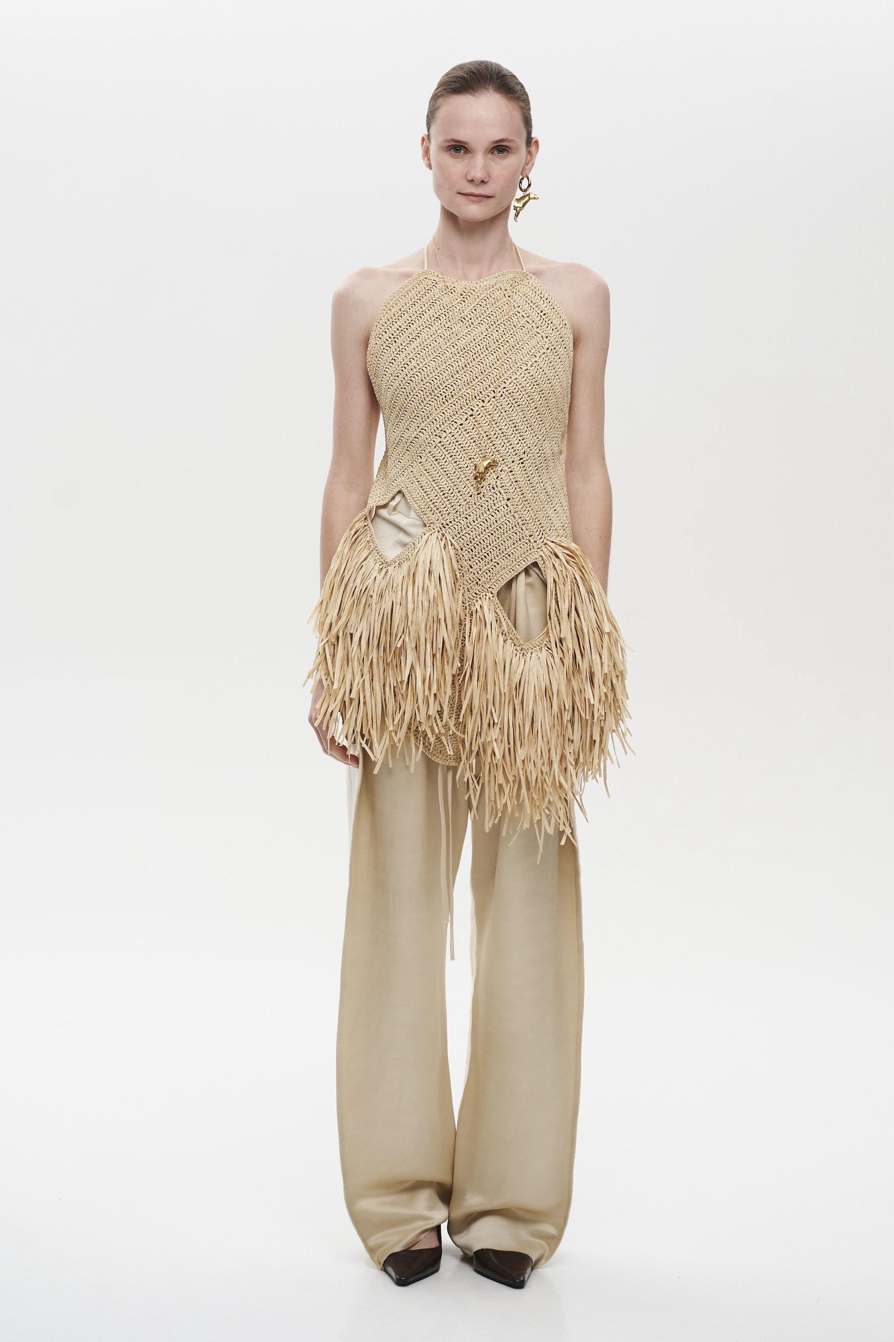Litkovska Beige Paper Material KOLOS Jacket from Spring-Summer 2024 Rebirth Collection