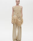 Litkovska Beige Paper Material KOLOS Jacket from Spring-Summer 2024 Rebirth Collection