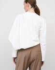 Asymmetric Cotton Longsleeve in White 3