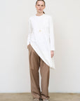 Asymmetric Cotton Longsleeve in White