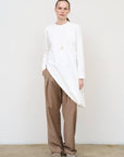 Asymmetric Cotton Longsleeve in White