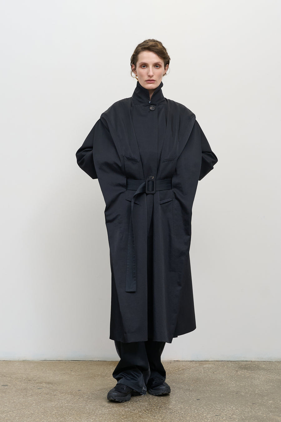 BELTED CAPED TRENCH COAT 1