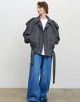 BELTED HEM BOMBER
