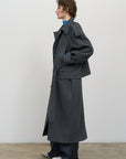 BELTED WOOL-BLEND COAT WITH CAPELET DETAIL 1