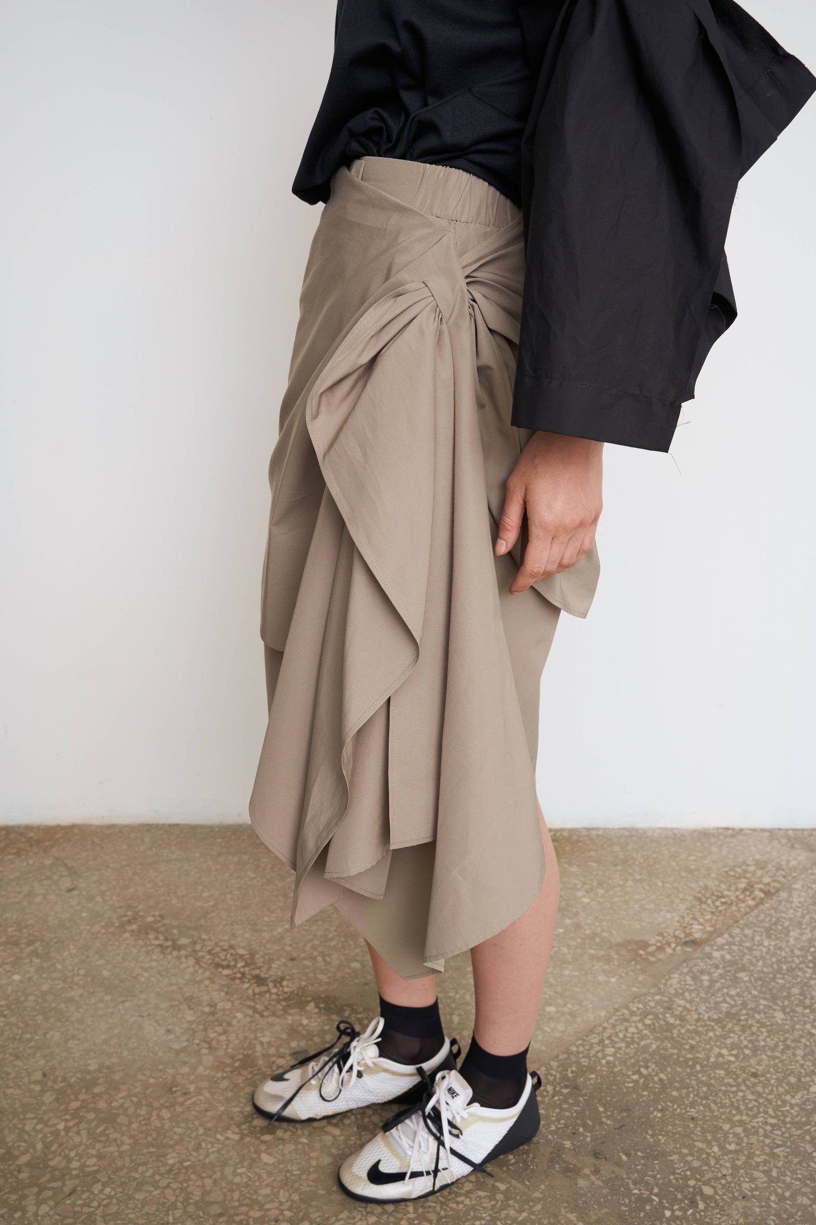 COTTON BLEND LAYERED SHORTS 1