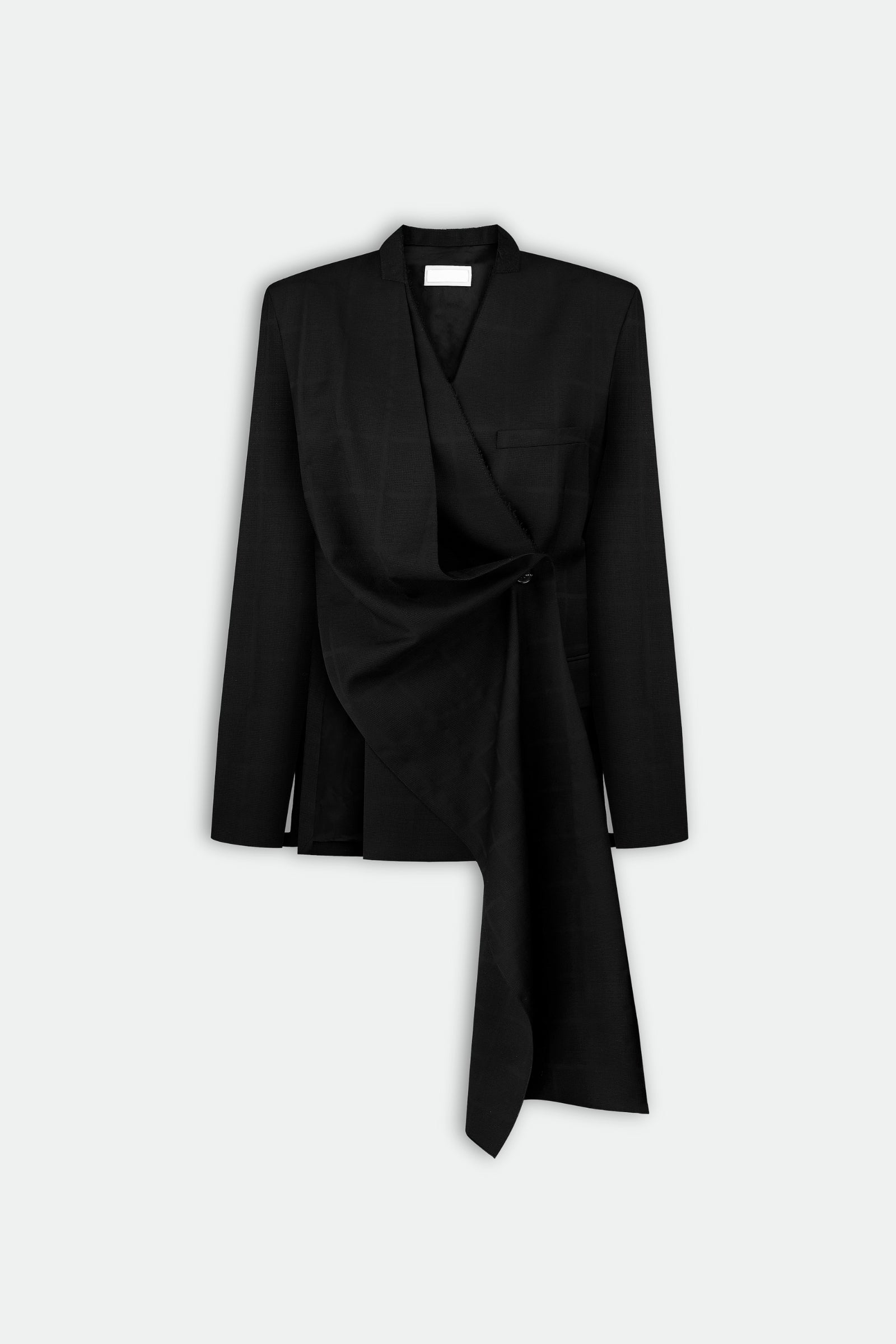 Collarless Jacket With Scarf Detail 4