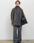 CROPPED WOOL-BLEND PARKA WITH SUITING DETAIL