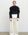 CROPPED WOOL PEACOAT