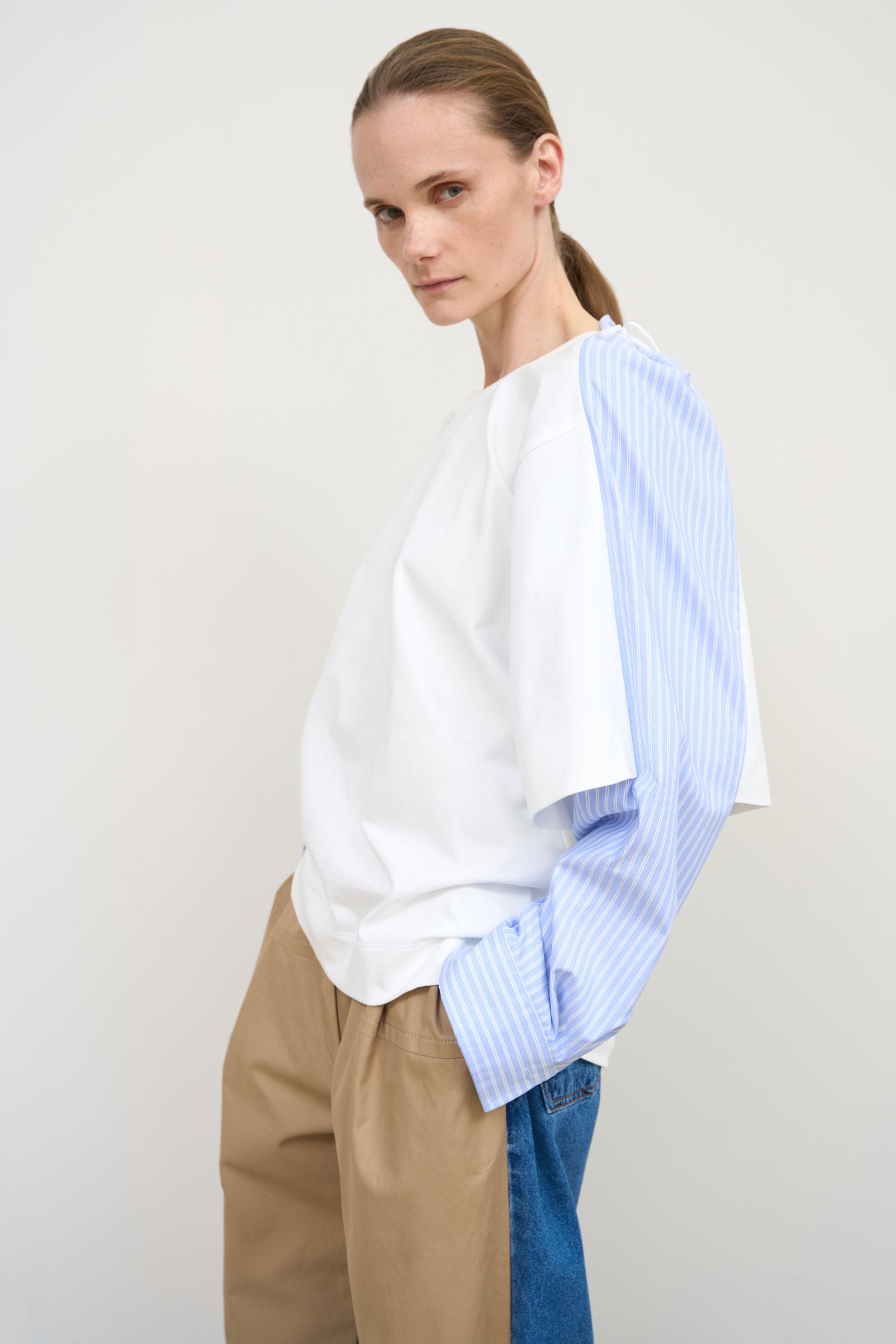 DOUBLE COTTON WHITE LONGSLEEVE