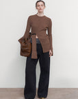 DRAPED WOOL SWEATER