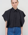 Deconstructed Wool Blend Shirt in Black 2