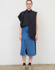Deconstructed Wool Blend Shirt in Black 4