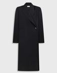 Deep Pleated Wool Coat With Twistable Sleeve Detail
