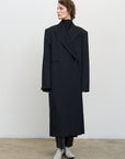 DEEP PLEATED WOOL COAT 1