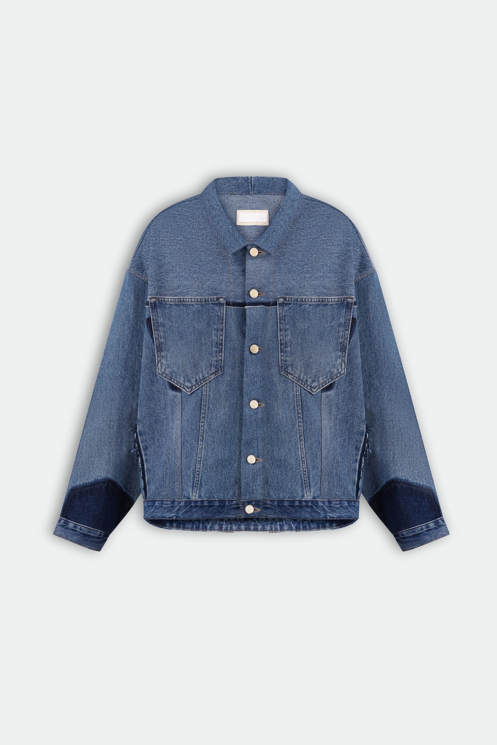 Denim Jacket with Contrasting Cotton Back Panel – LITKOVSKA