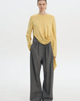 Flex Waist Wool Pinstripe Trousers 1