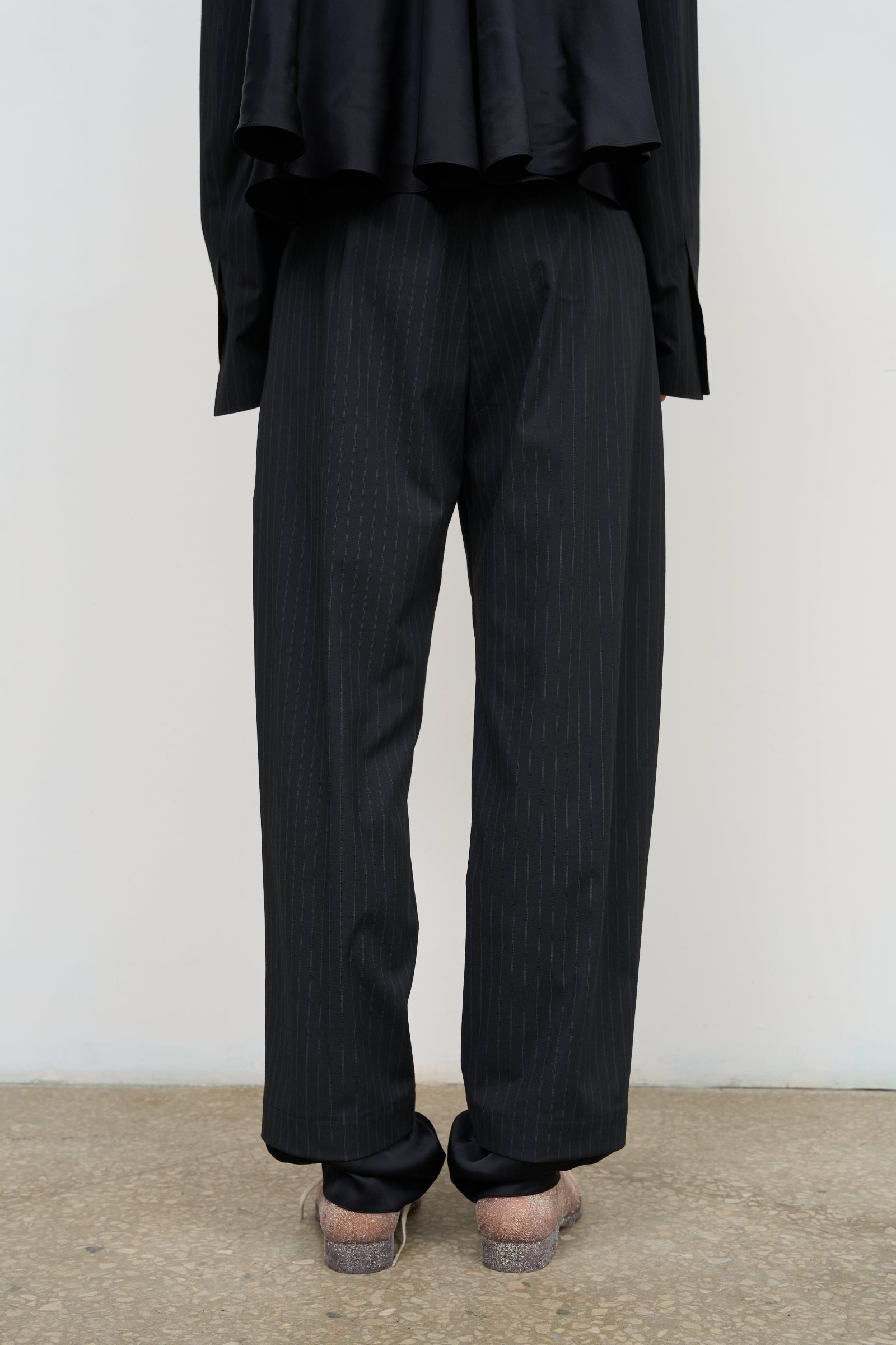 HIGH WAISTED TUXEDO PANTS WITH SATIN TRIM 1