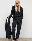 HIGH WAISTED TUXEDO PANTS WITH SATIN TRIM 2
