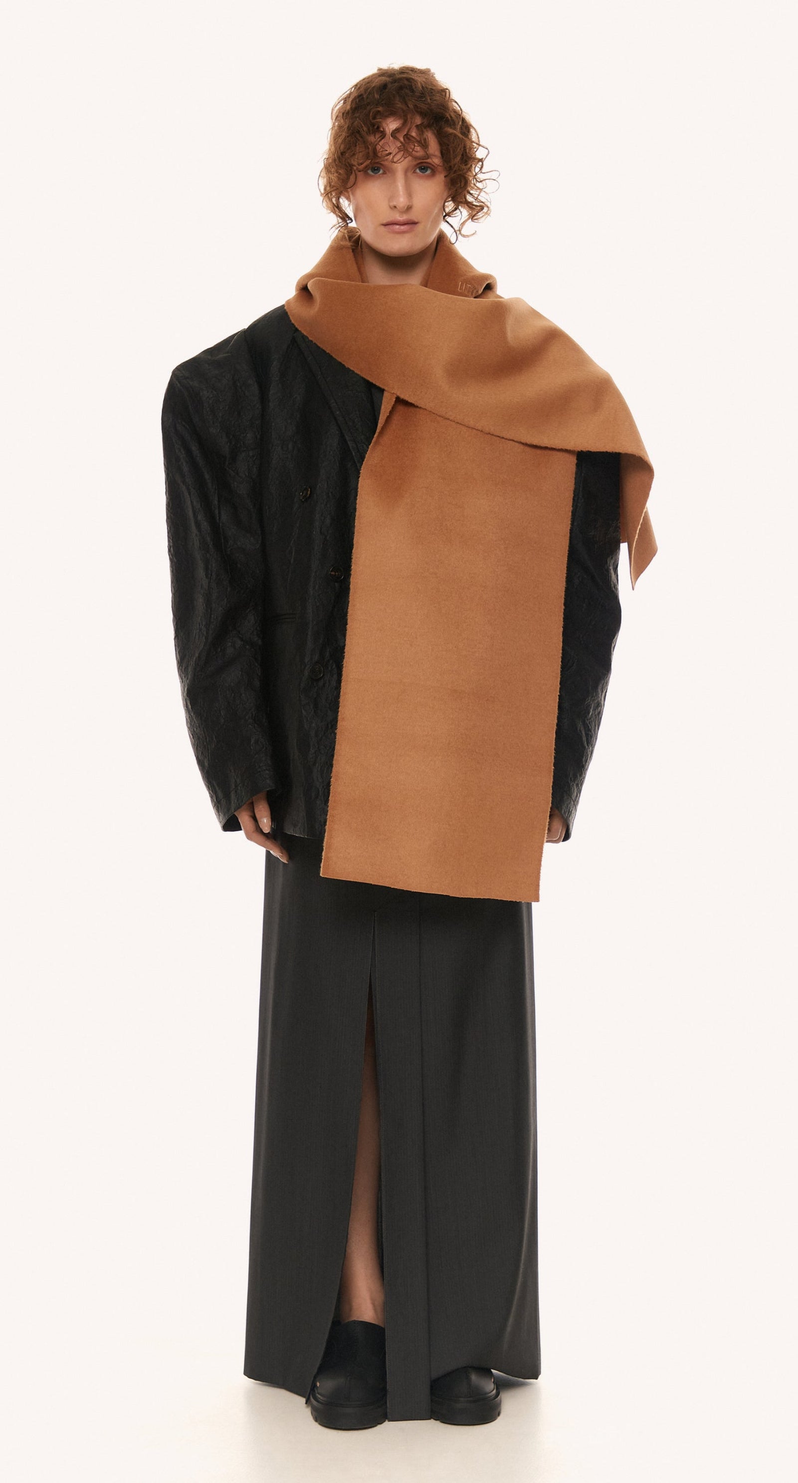 LITKOVSKA Hooded Scarf – 100% Cashmere Winter Accessory with Logo