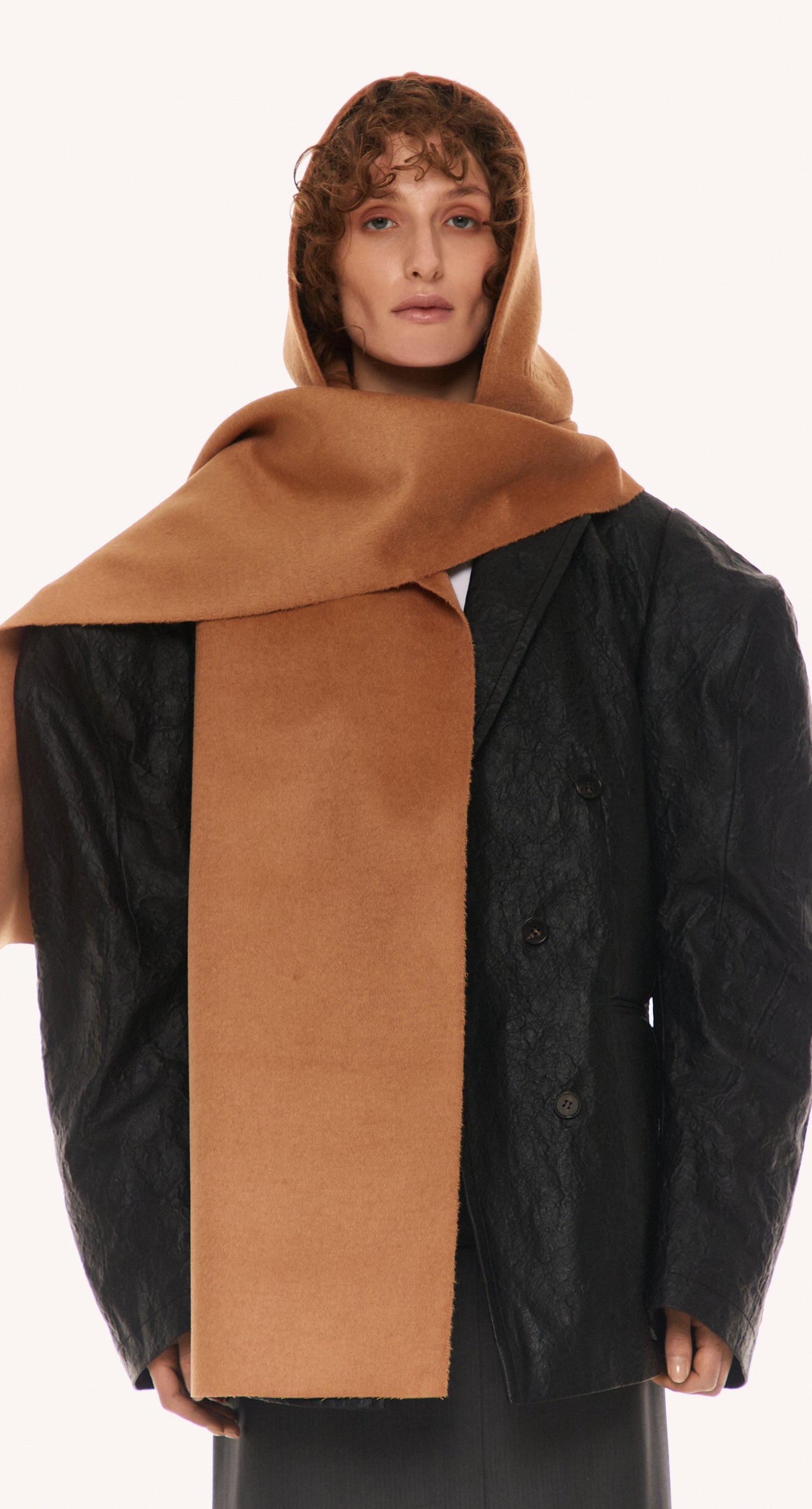 LITKOVSKA Hooded Scarf – 100% Cashmere Winter Accessory with Logo