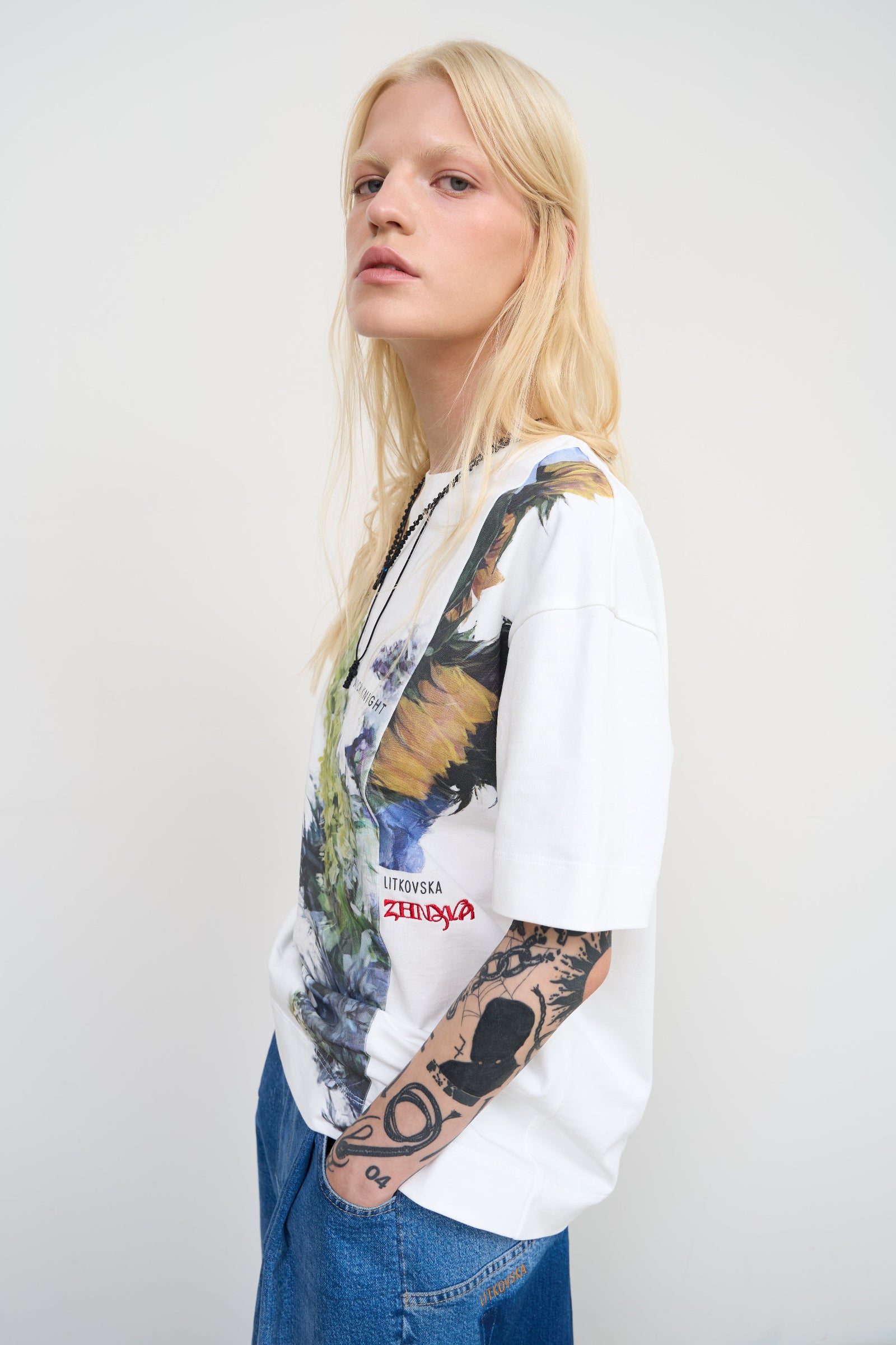 LITKOVSKA x Nick Knight HRVST White T-Shirt - Cotton