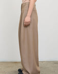High-Rise Wool Wide-Leg Pants Biege 1