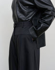 HIGH-RISE WOOL WIDE-LEG PANTS