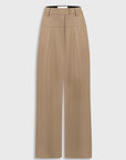 High-Rise Wool Wide-Leg Pants Biege 2