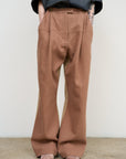 LINEN TWILL FRONT AND COTTON BACK PANTS