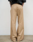 LINEN TWILL FRONT AND COTTON BACK PANTS
