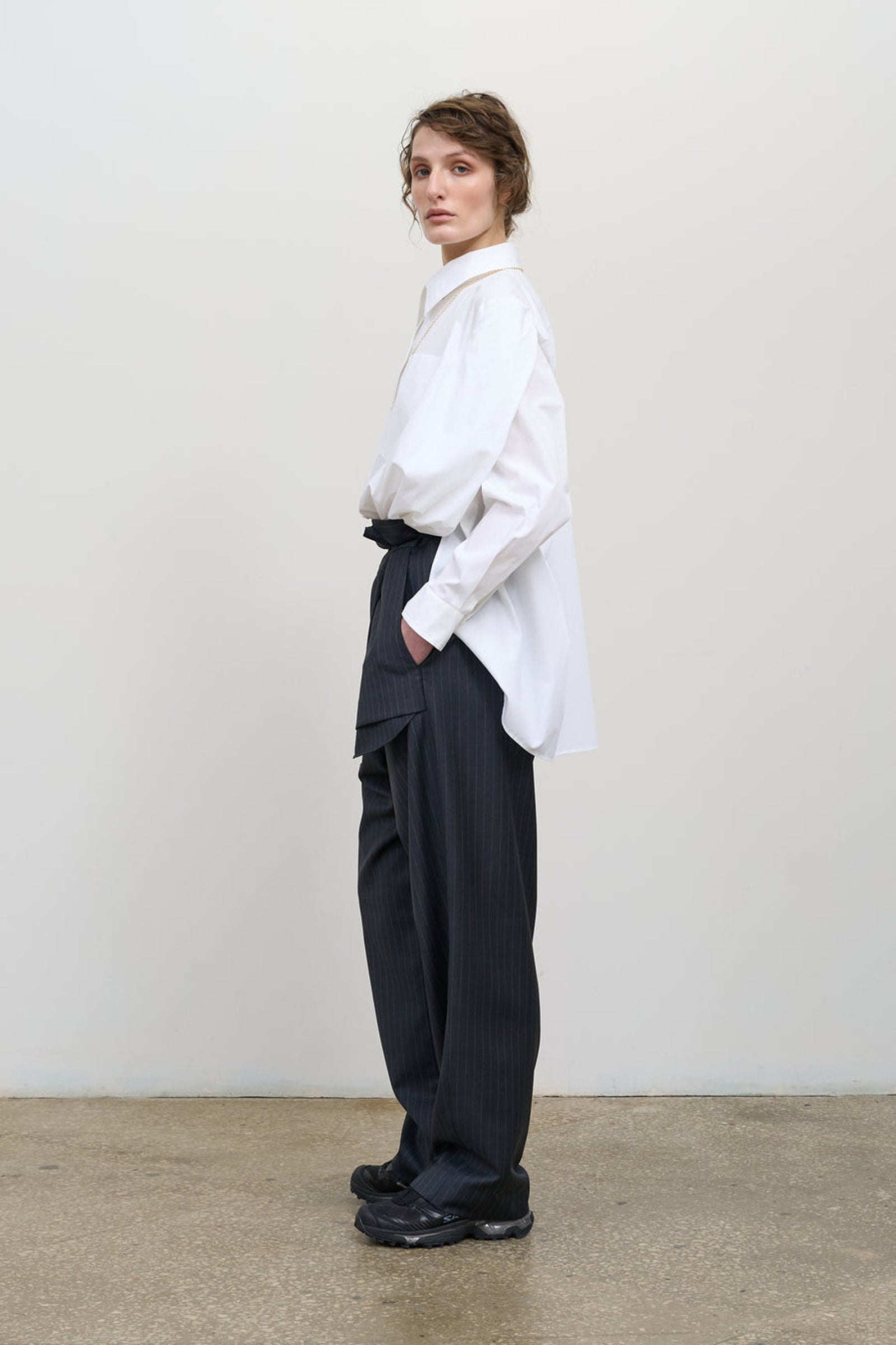 LILI Pants with Skirt Detail – LITKOVSKA Tailored Wool Trousers