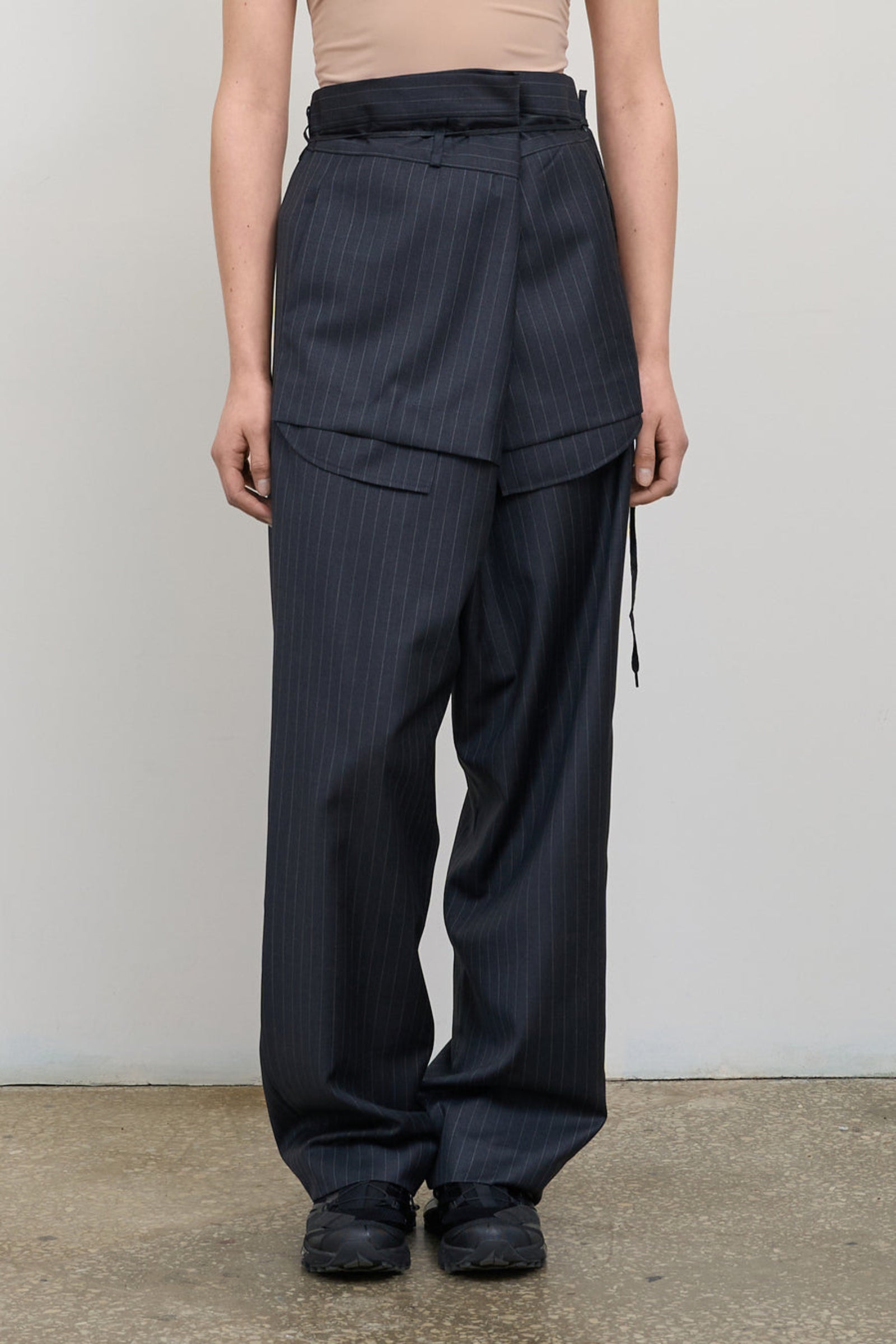 LILI Pants with Skirt Detail – LITKOVSKA Tailored Wool Trousers