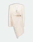 Linen Blend Jacket with Knee-Length Scarf and Fringe Detail 5