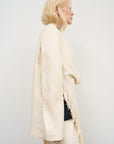 Linen Blend Jacket with Knee-Length Scarf and Fringe Detail 3