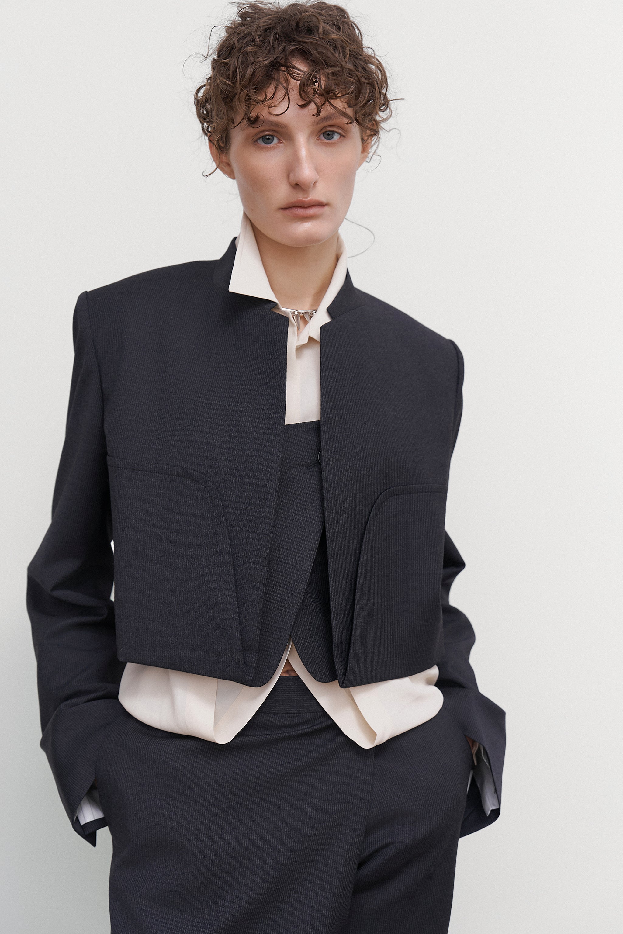 DOUBLE-LAYER DECONSTRUCTED CROPPED JACKET – Litkovska