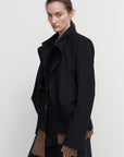DRAPED WOOL PEACOAT