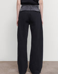 WIDE-LEG PANTS WITH DENIM PANEL