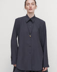 BLOUSE WITH SUITING DETAIL