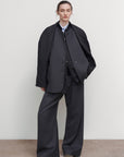 WOOL-BLEND PARKA WITH SUITING DETAIL