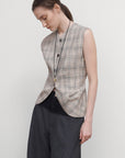 VEST WITH DRAPED SIDES