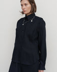 STRUCTURED-PLEAT SHIRT