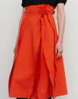 RUFFLED BIFLEX MIDI SKIRT
