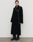 REVERSIBLE-SHEARLING HOURGLASS COAT