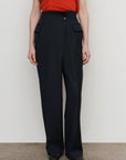 DEEP-PLEAT HIGH-RISE PANTS