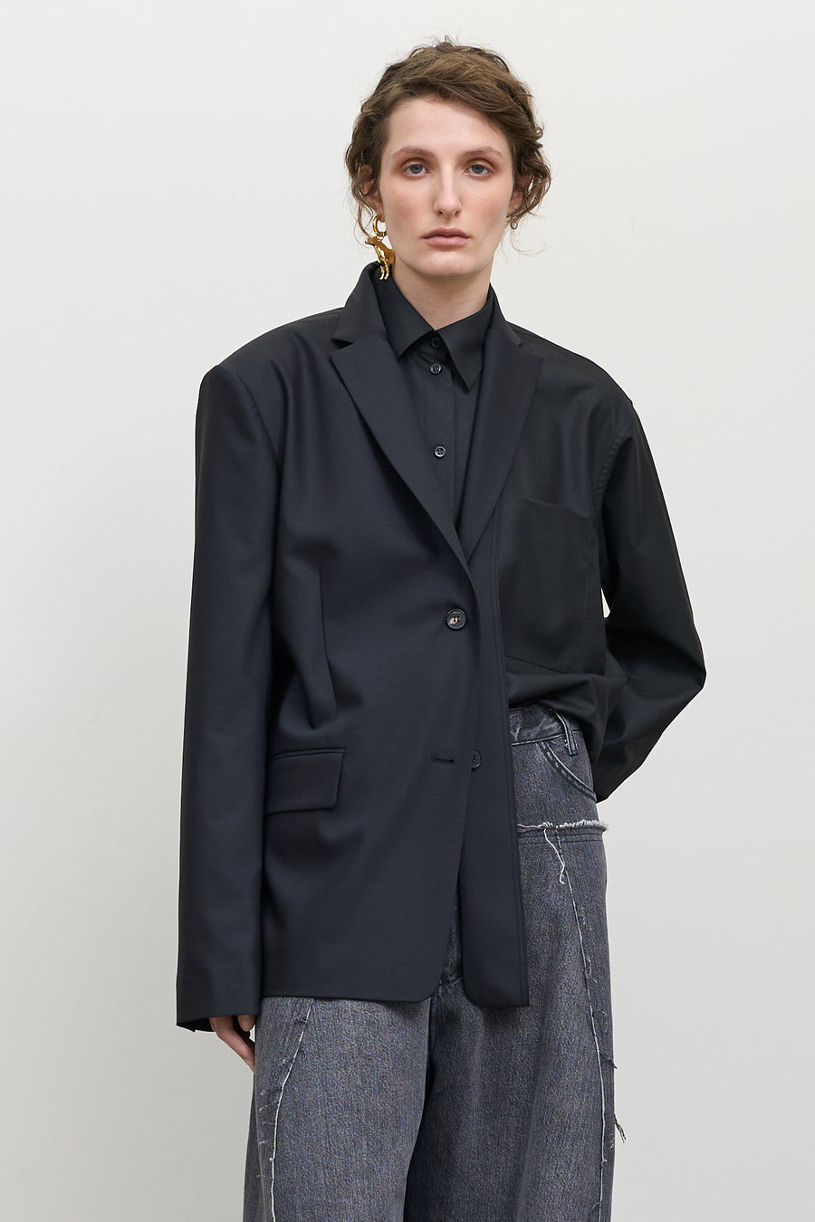 OVERLAY DECONSTRUCTED JACKET black 1