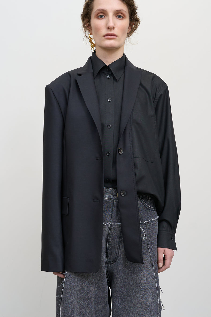 OVERLAY DECONSTRUCTED JACKET black
