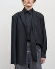 OVERLAY DECONSTRUCTED JACKET black