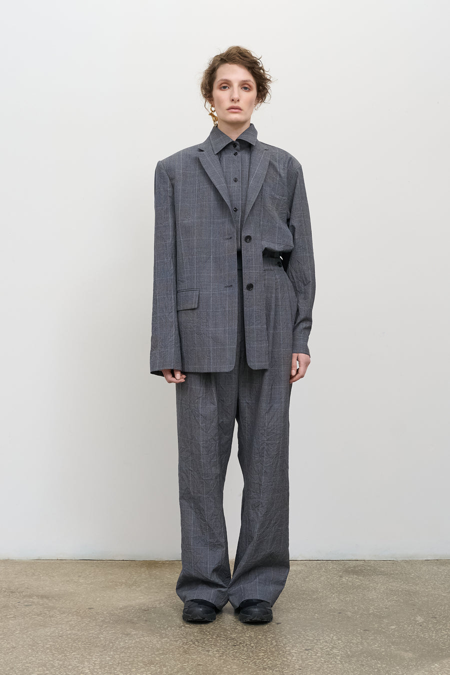 OVERLAY DECONSTRUCTED JACKET grey 1