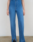 HIGH-RISE SPLIT HEM JEANS
