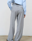 LITKOVSKA Pinstripe Pleated Pants with Drawstring